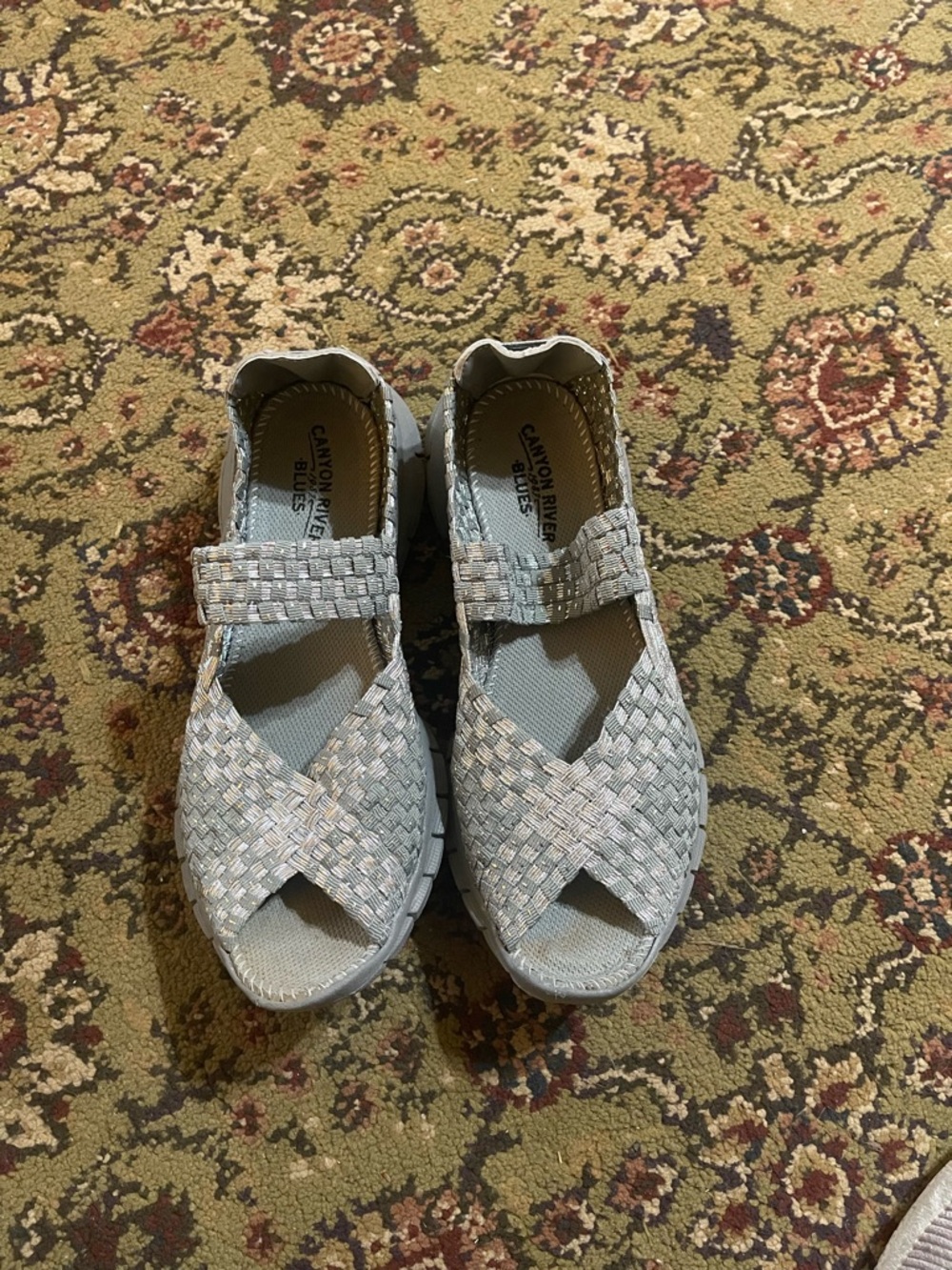 Canyon River Blues Woven Mary Jane Sandals - Light Gray 9